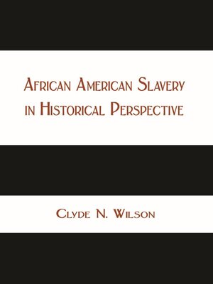 cover image of African American Slavery in Historical Perspective